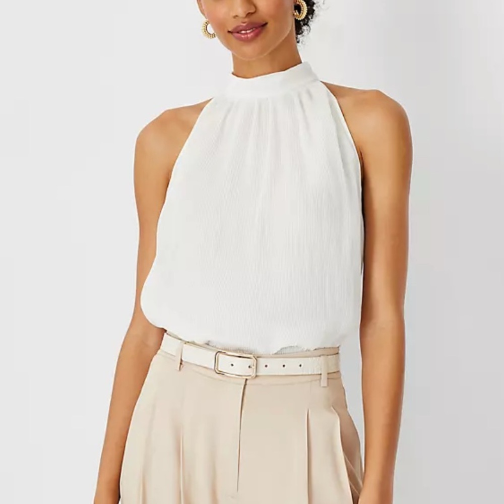 Ann Taylor Pleated Halter Top